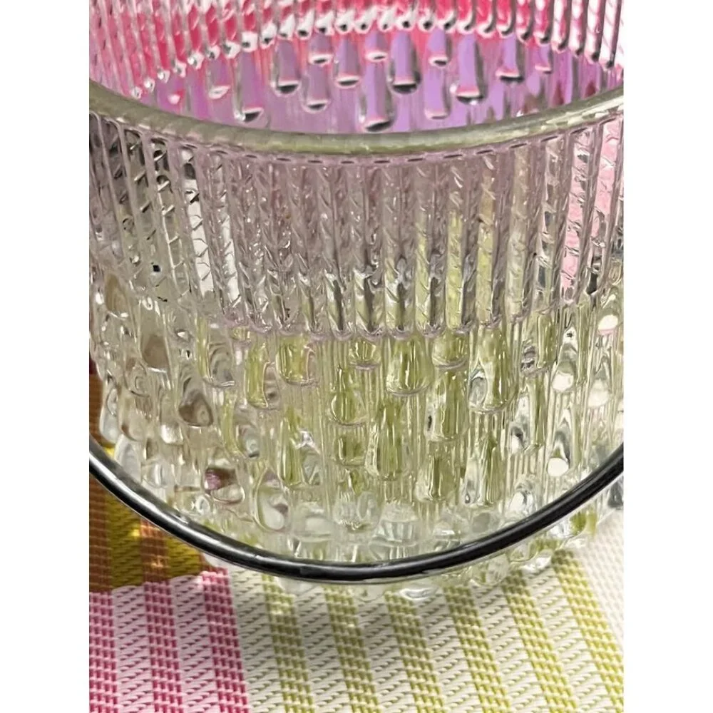 Vintage Teleflora France crystal ice bucket with a chrome handle-Taiwan